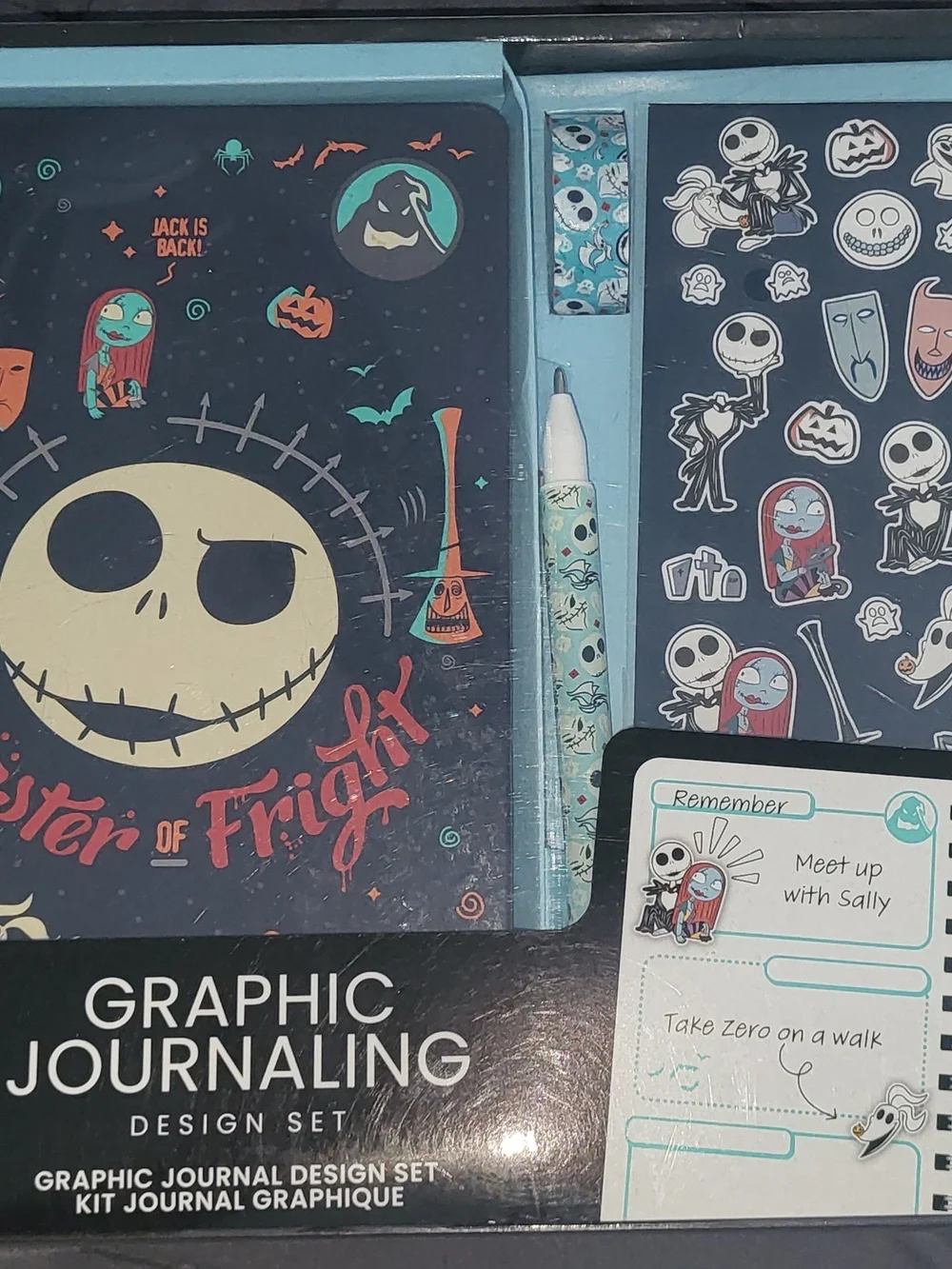 Nightmare Before Chirstmas Journal, Gel Pen, Sticker Sheet & Tape - NIB